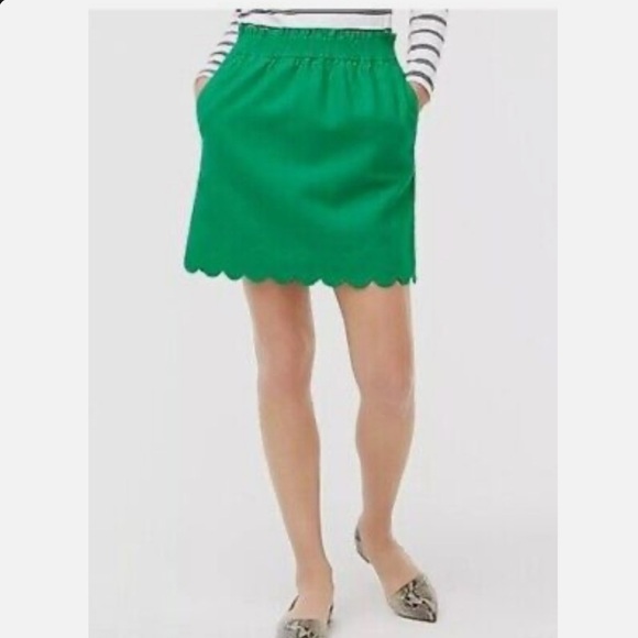 J. Crew Dresses & Skirts - J. Crew linen and cotton blend scallop skirt size 0